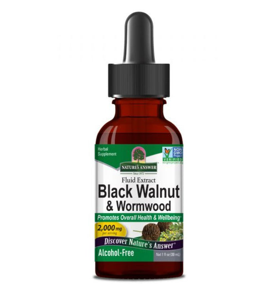 Black Walnut & Wormwood Liquid Extract 1OZ Alcohol Free - Terveys Health Store