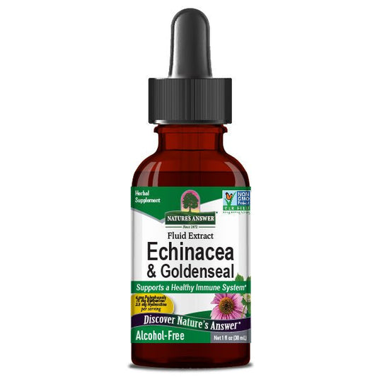 Echinacea And Goldenseal Root 30ml Alcohol Free - Terveys Health Store