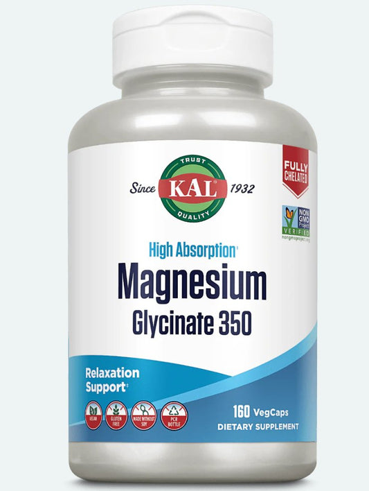 Magnesium Glycinate 350 mg VegCaps - KAL - Terveys Health Store